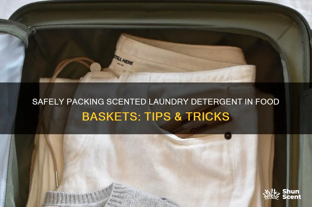 how to pack scented laundry dtergent in food baskest