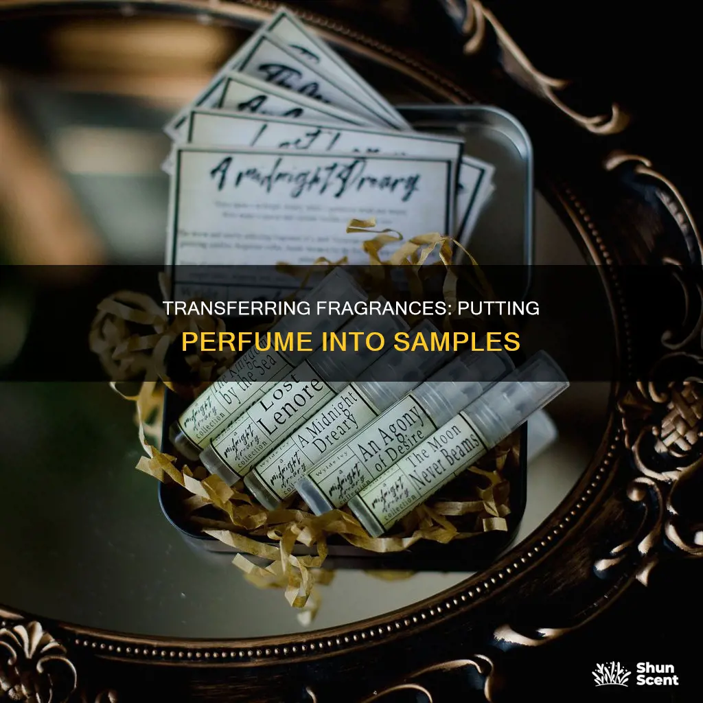 how to put perfume into a sample