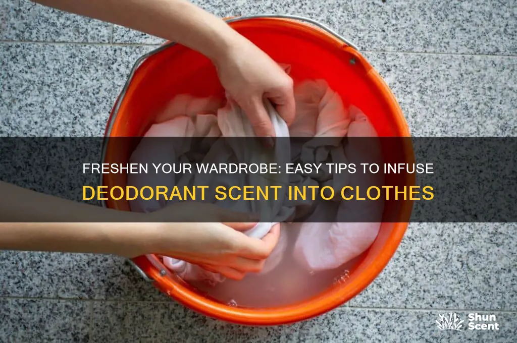 how to put the scent of deodorent on clothes