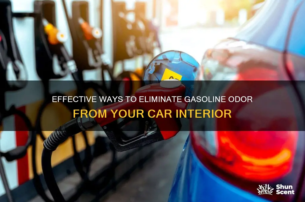 how to rem8ve gasolene scent from car