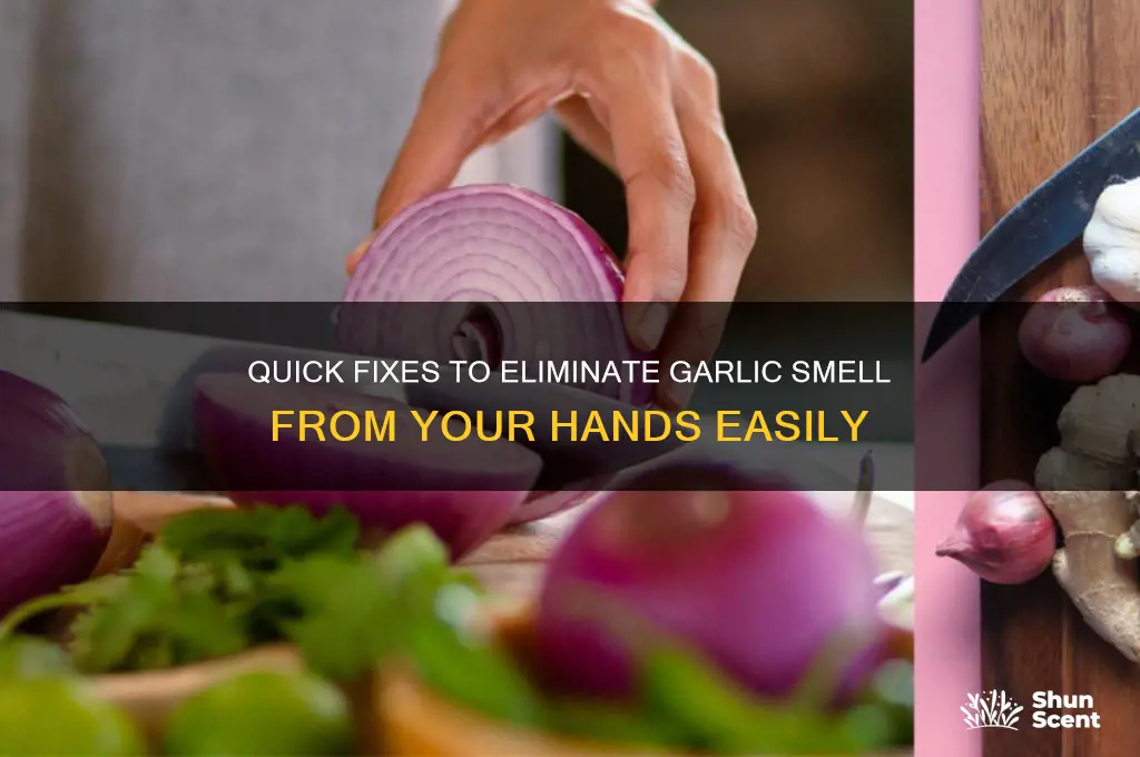 how to remove garlic scent from hands