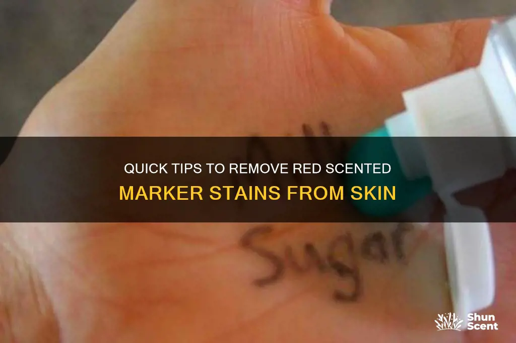 how to remove red scented markers from skin