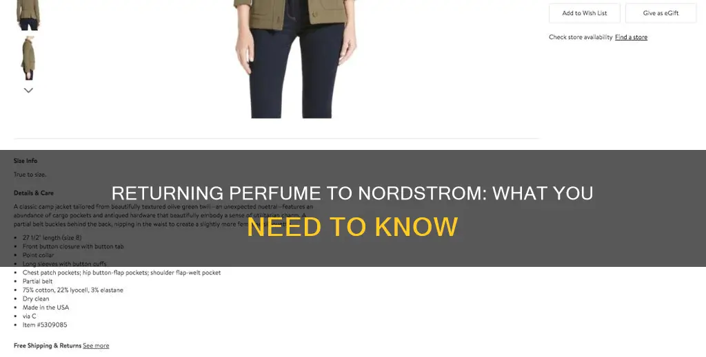 how to return perfume to nordstrom
