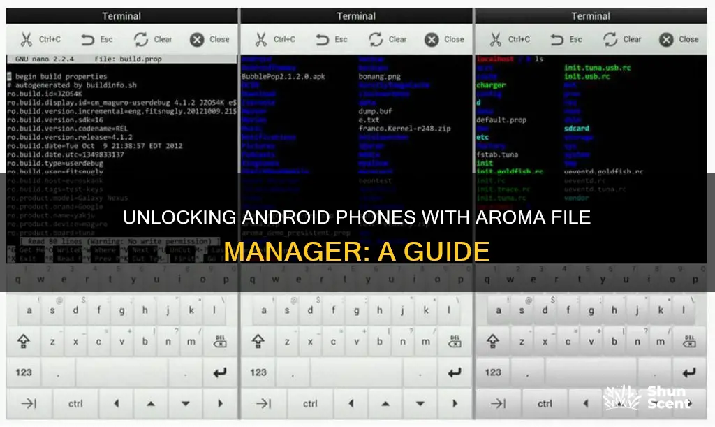 how to unlock android phone using aroma file manager