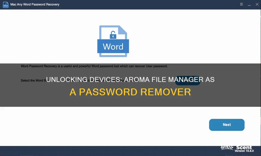 how to use aroma file manager to remove password