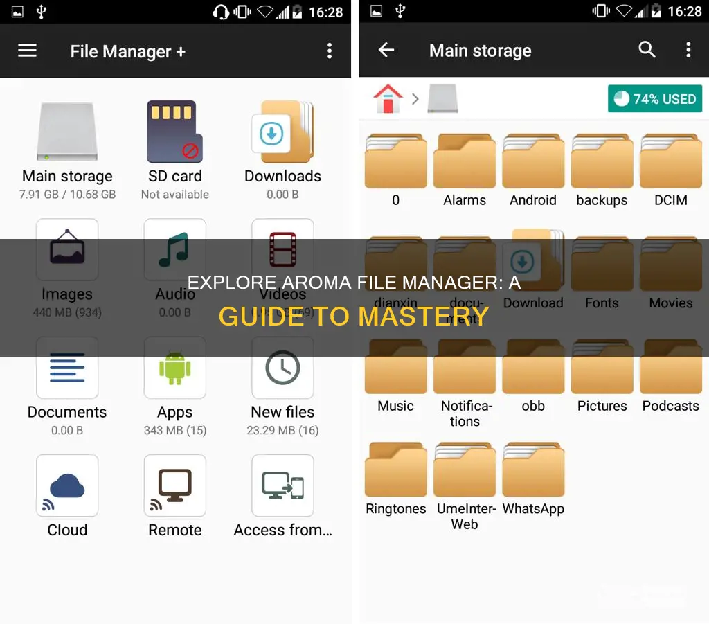 how to use aroma file manager