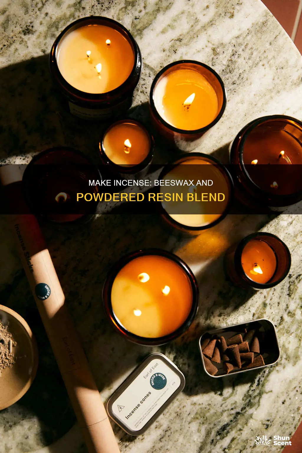 how to use beeswax with powdered resin to make incense