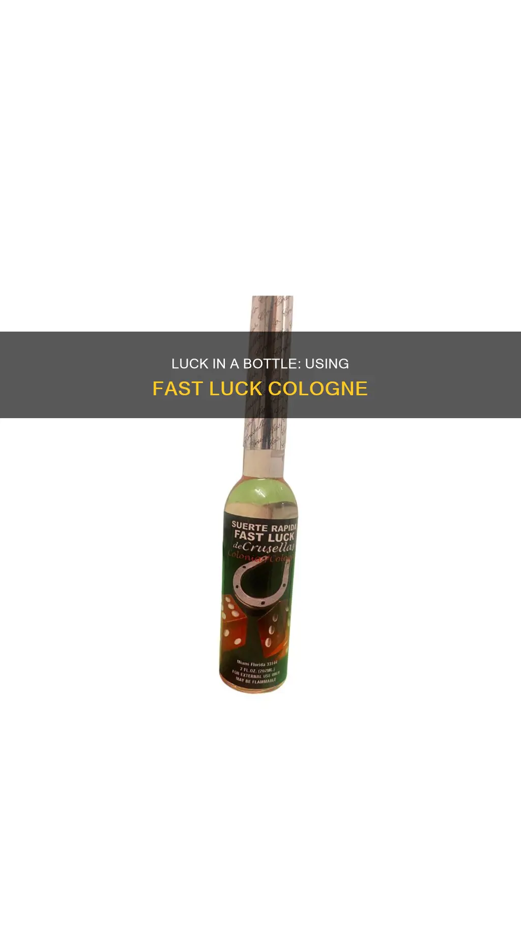 how to use fast luck cologne