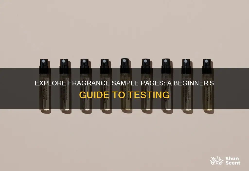 how to use fragrance sample pages