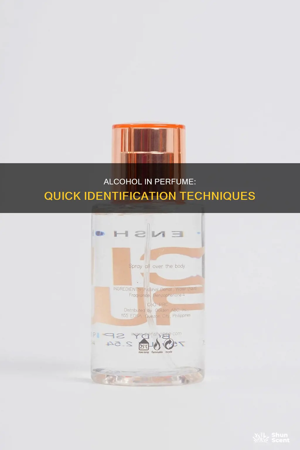 how would you identify the alcohol present in perfume