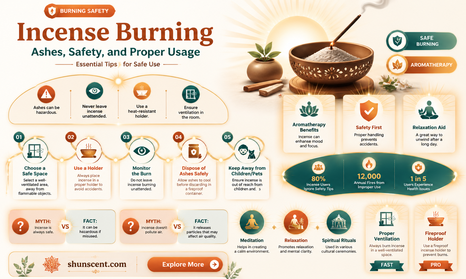 are ashes in incense burner