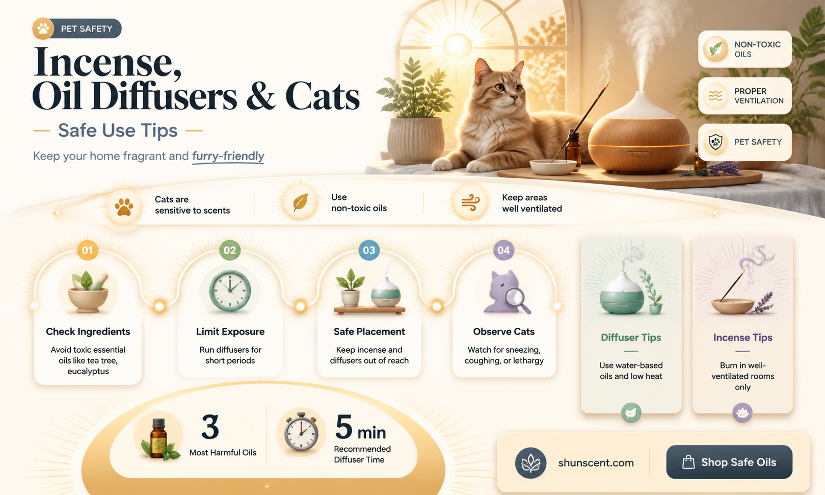 are incense and oil diffusers safe for cats