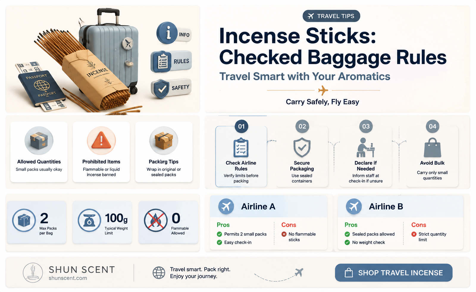 are incense sticks allowed in checked baggage