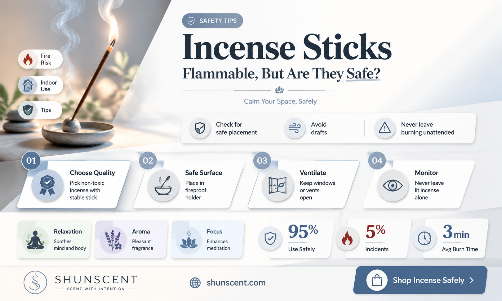 are incense sticks flammable