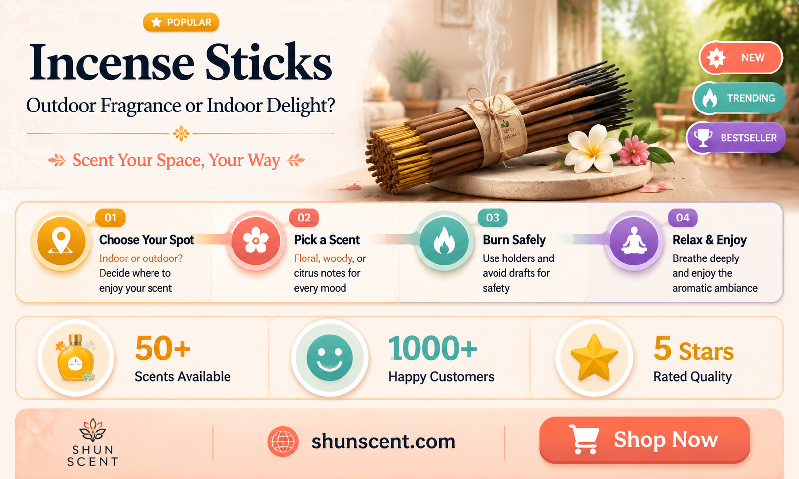 are incense sticks outside
