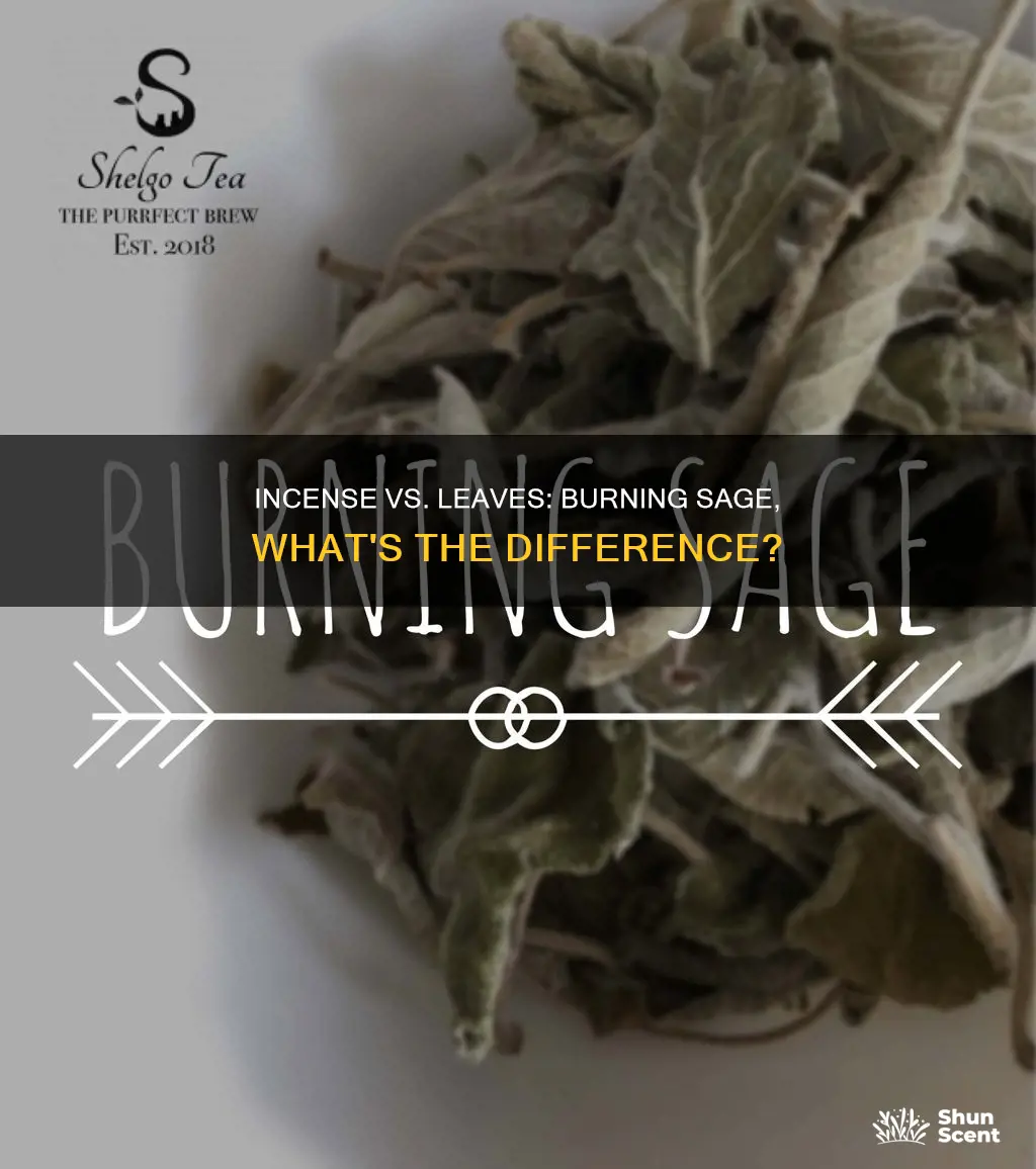 is burning sage incense same as burning sage leaves