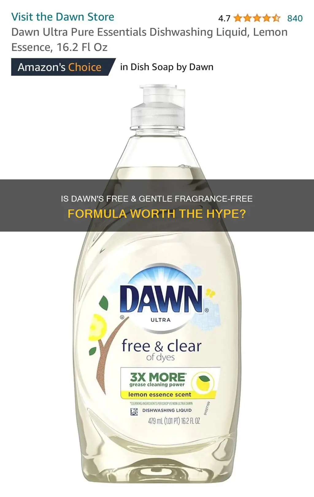 is dawn free & gentle fragrance free