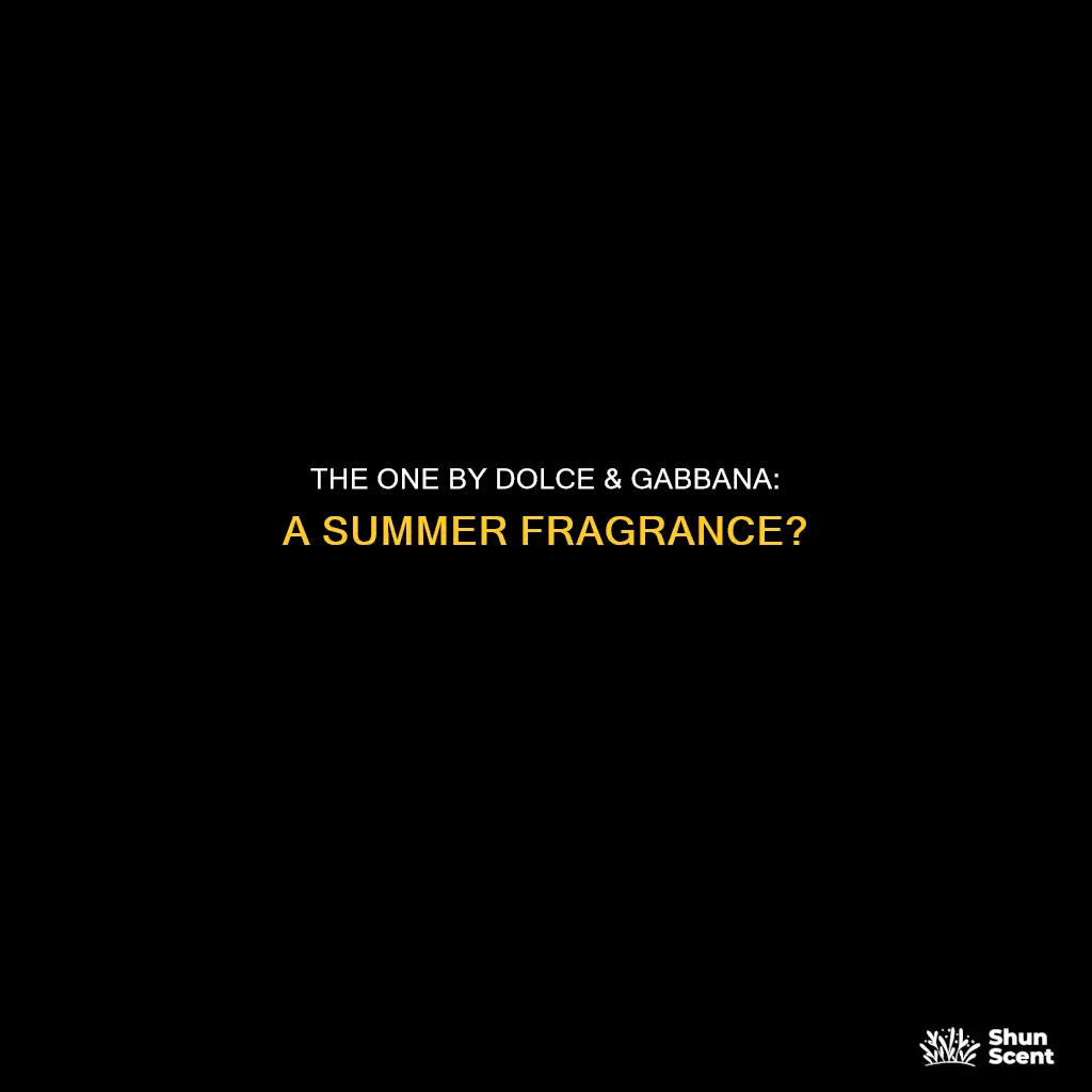 is dolce and gabbana the one a summer fragrance