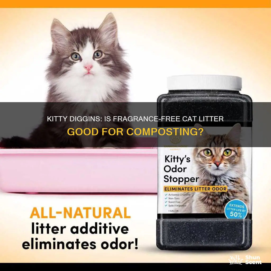 is kitty diggins fragrance free cat litter bad for compost