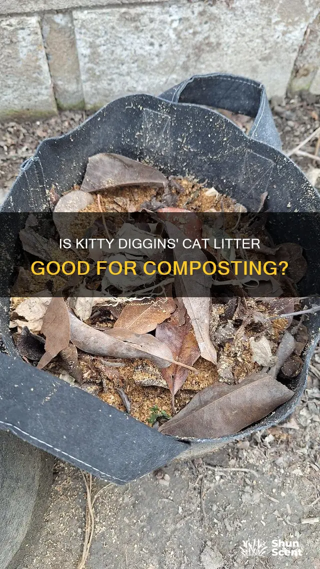 is kitty diggins fragrance free cat litter bad for compost