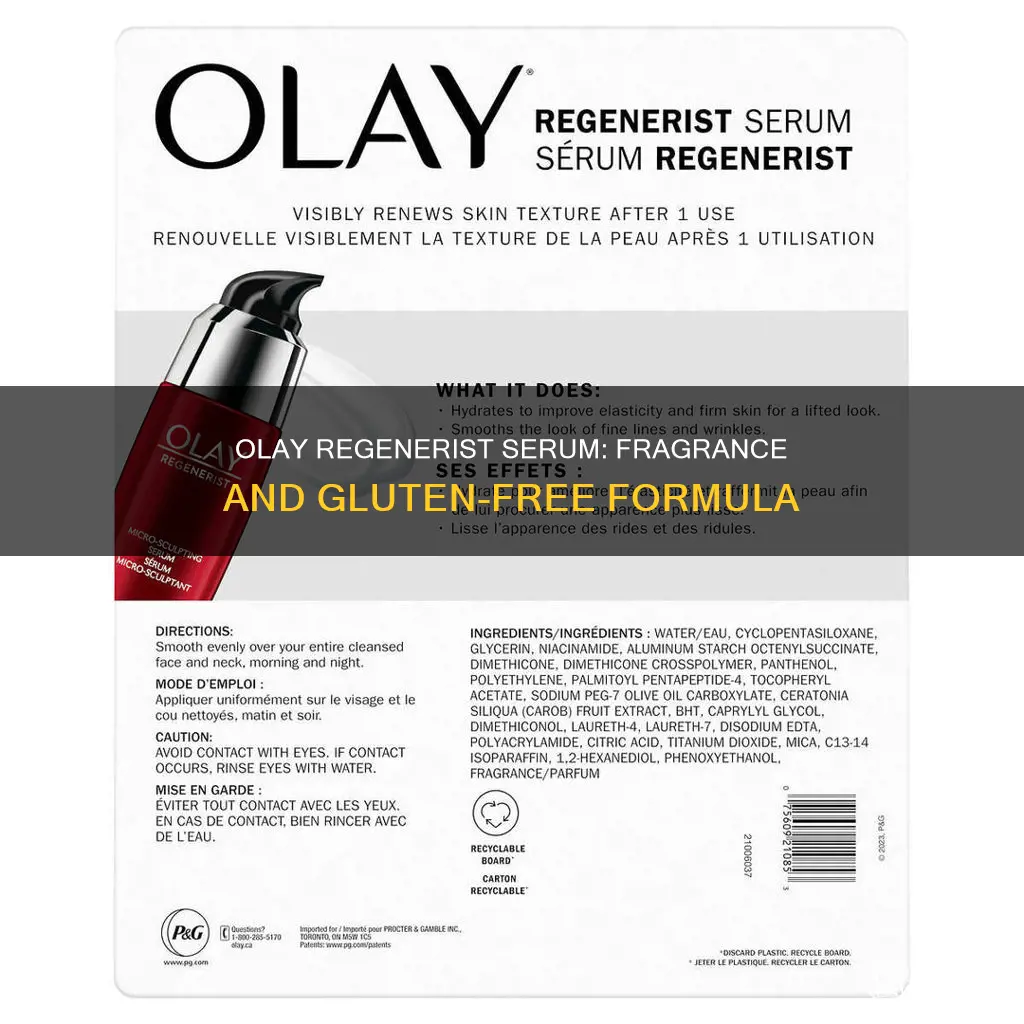 is oil of olay regenerist serum fragrance free gluten free