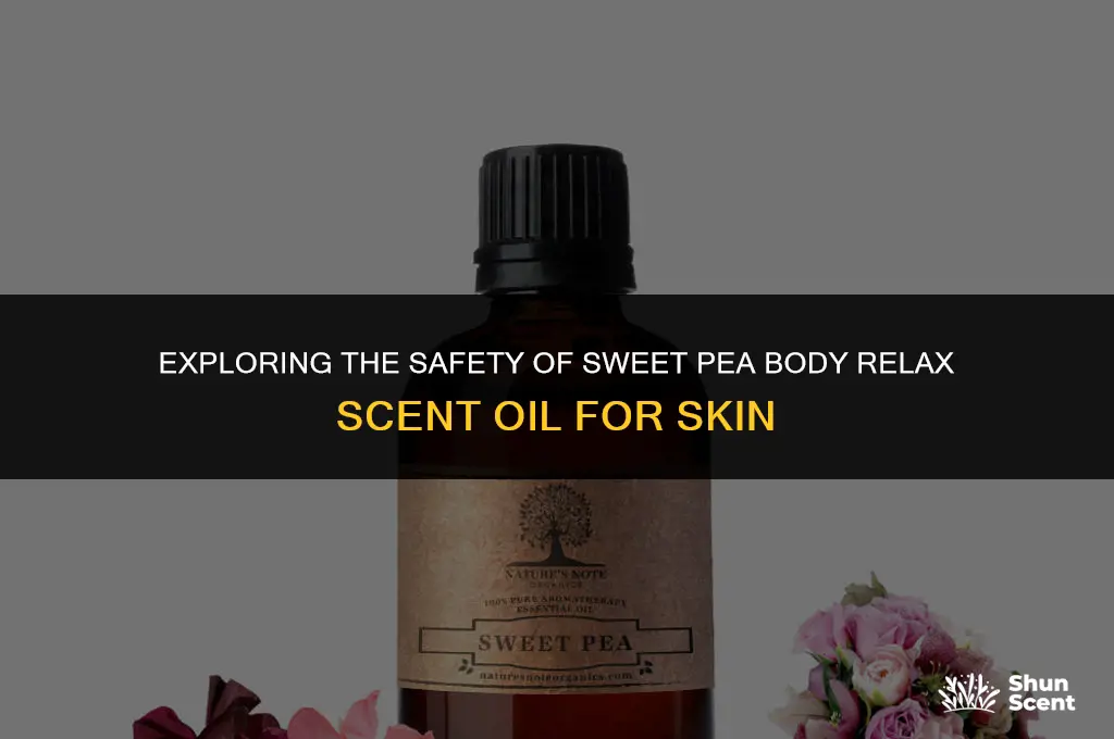 is sweat pea body relax scent oil safe for skin