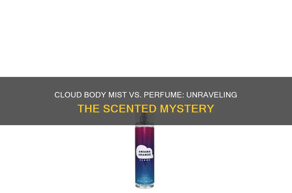 is the cloud body mist the same as the perfume
