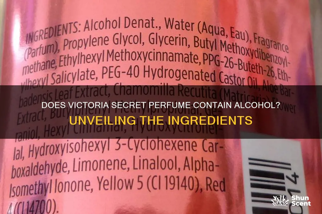 is there alcohol in victoria secret perfume