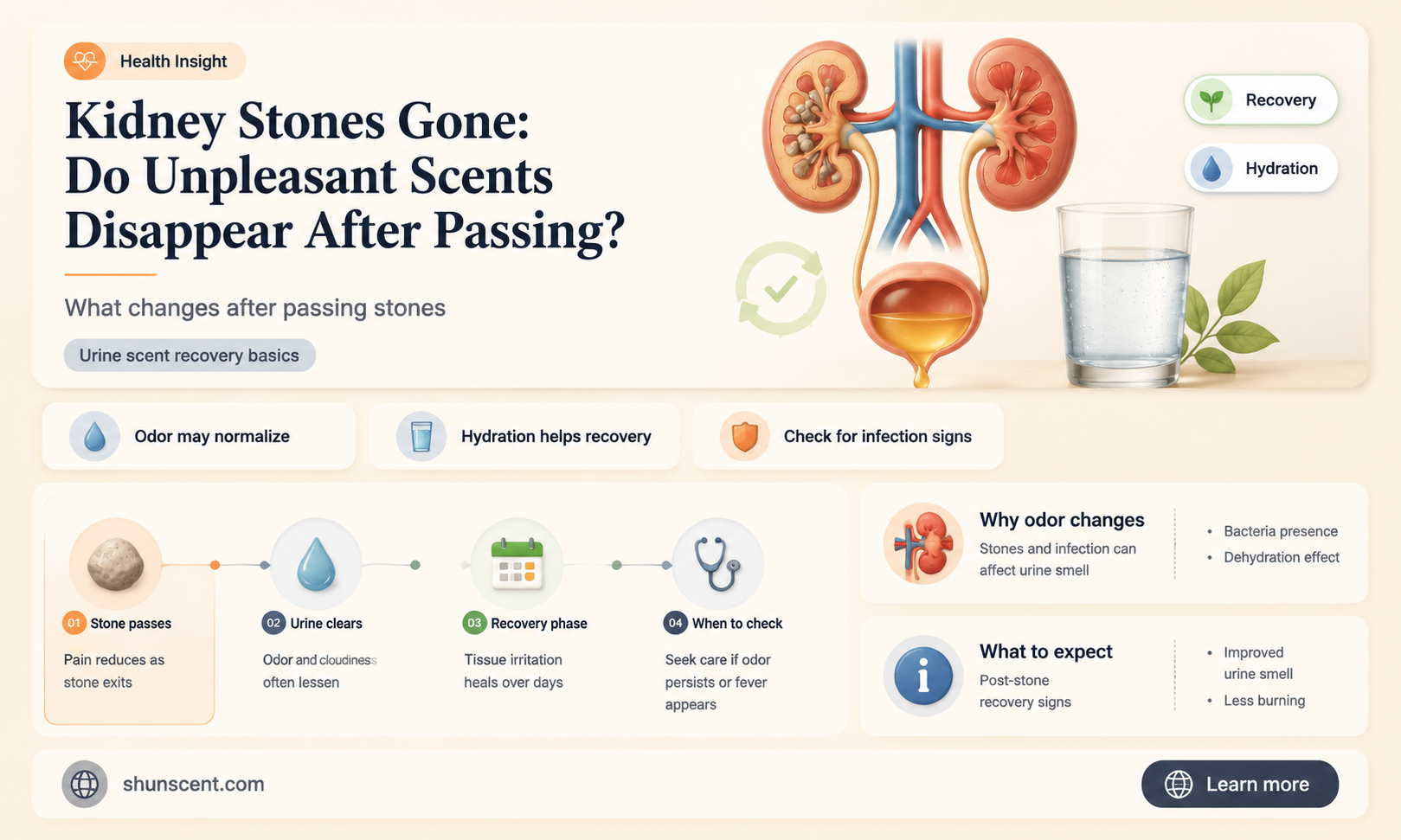are scents removed after passing your kidney stones