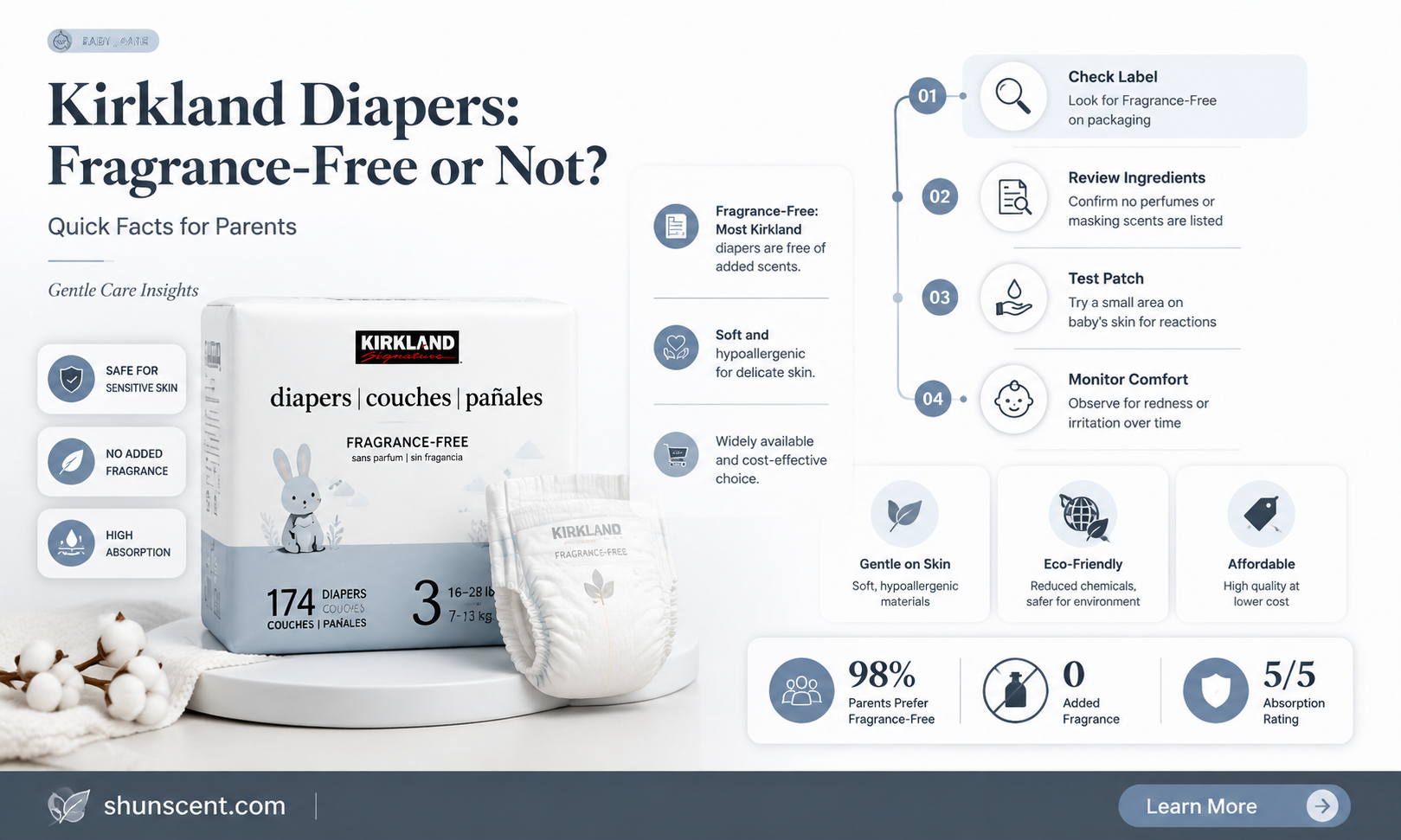 are kirkland diapers fragrance free