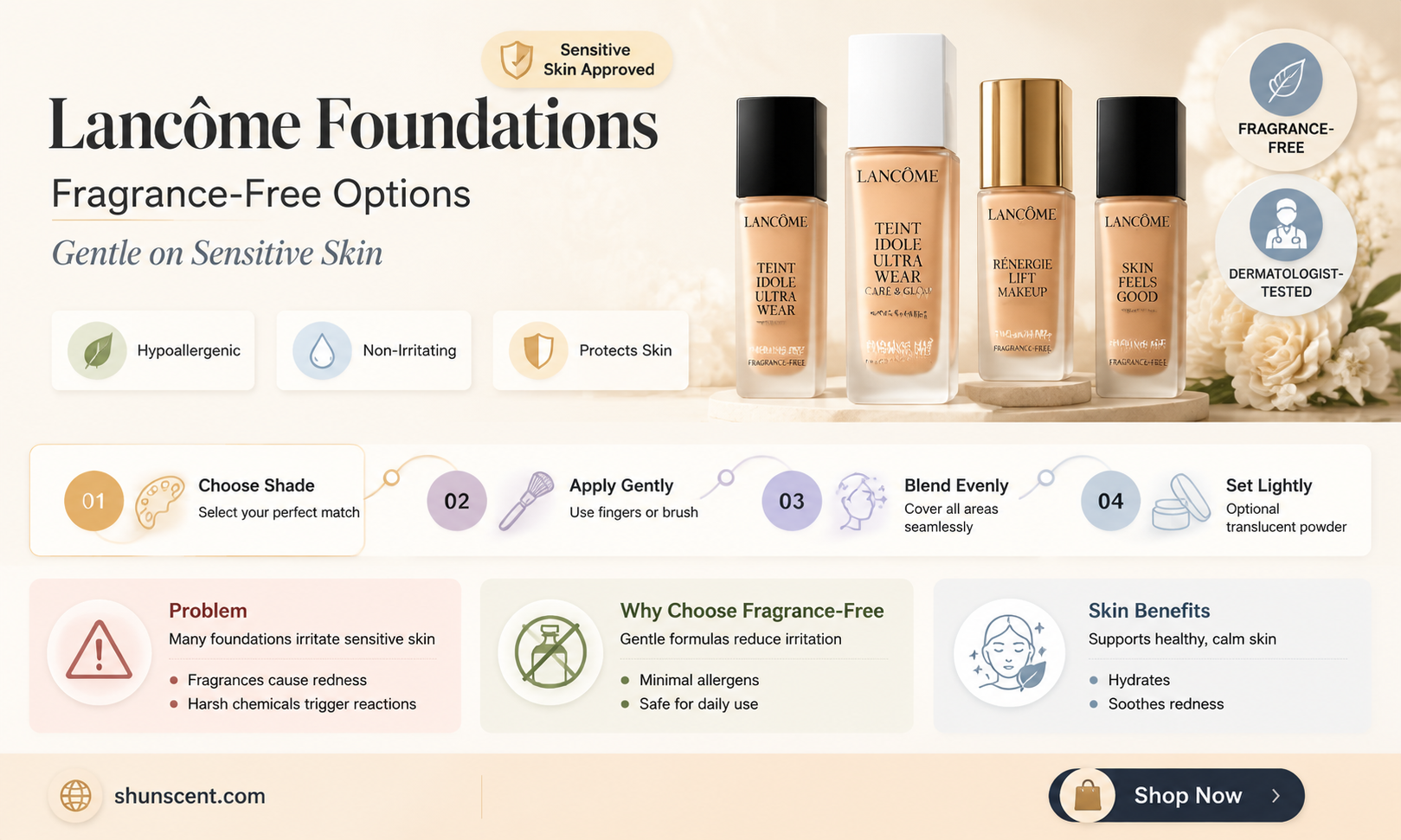 are lancome foundations fragrance free