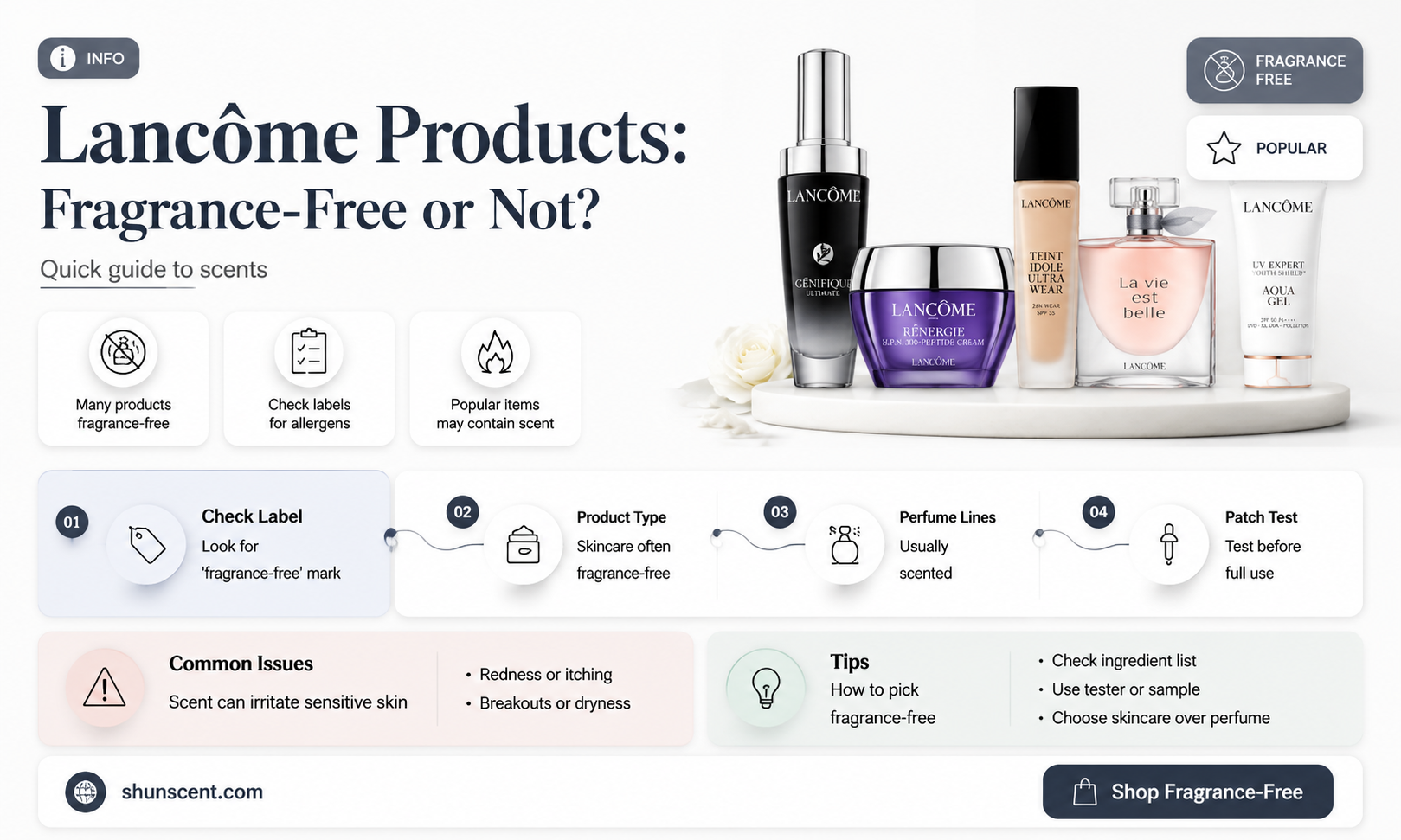 are lancome products fragrance free