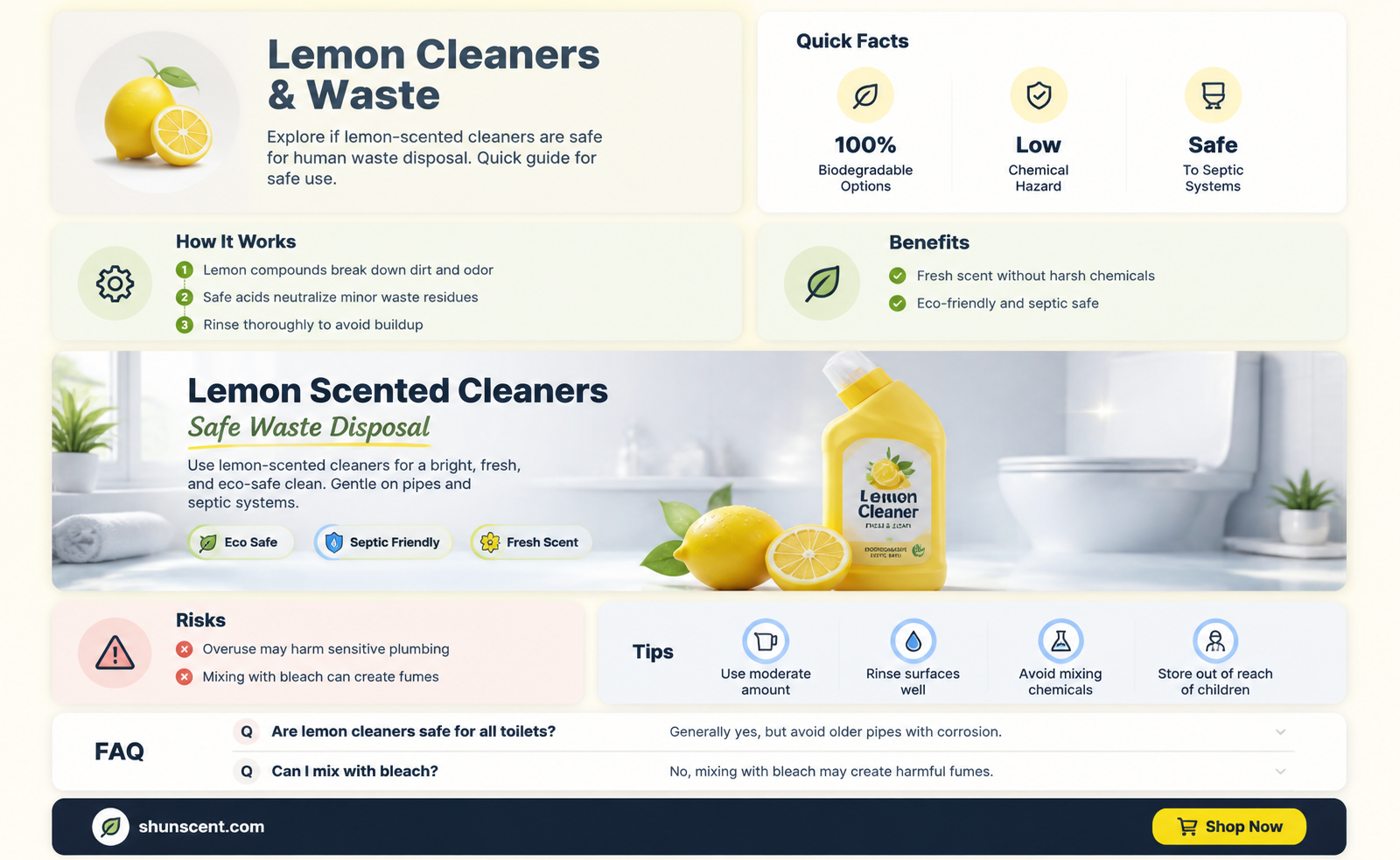 are cleaning lemon scent good for human waste