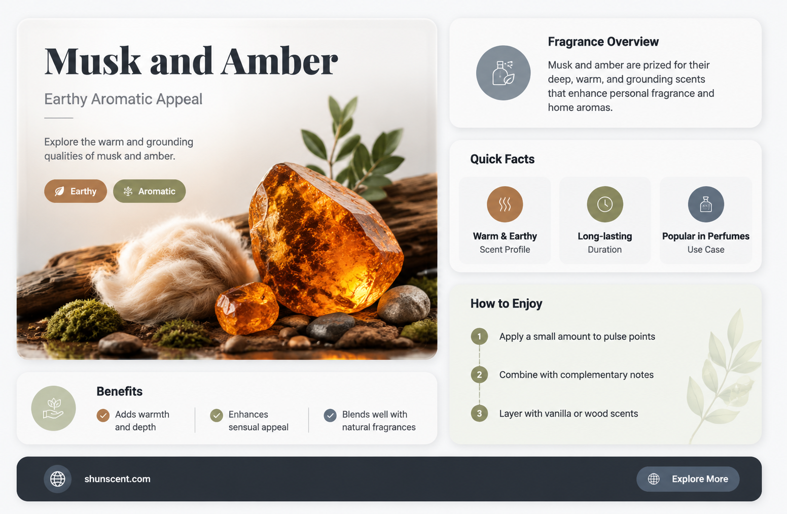 are musk and amber earthy scents