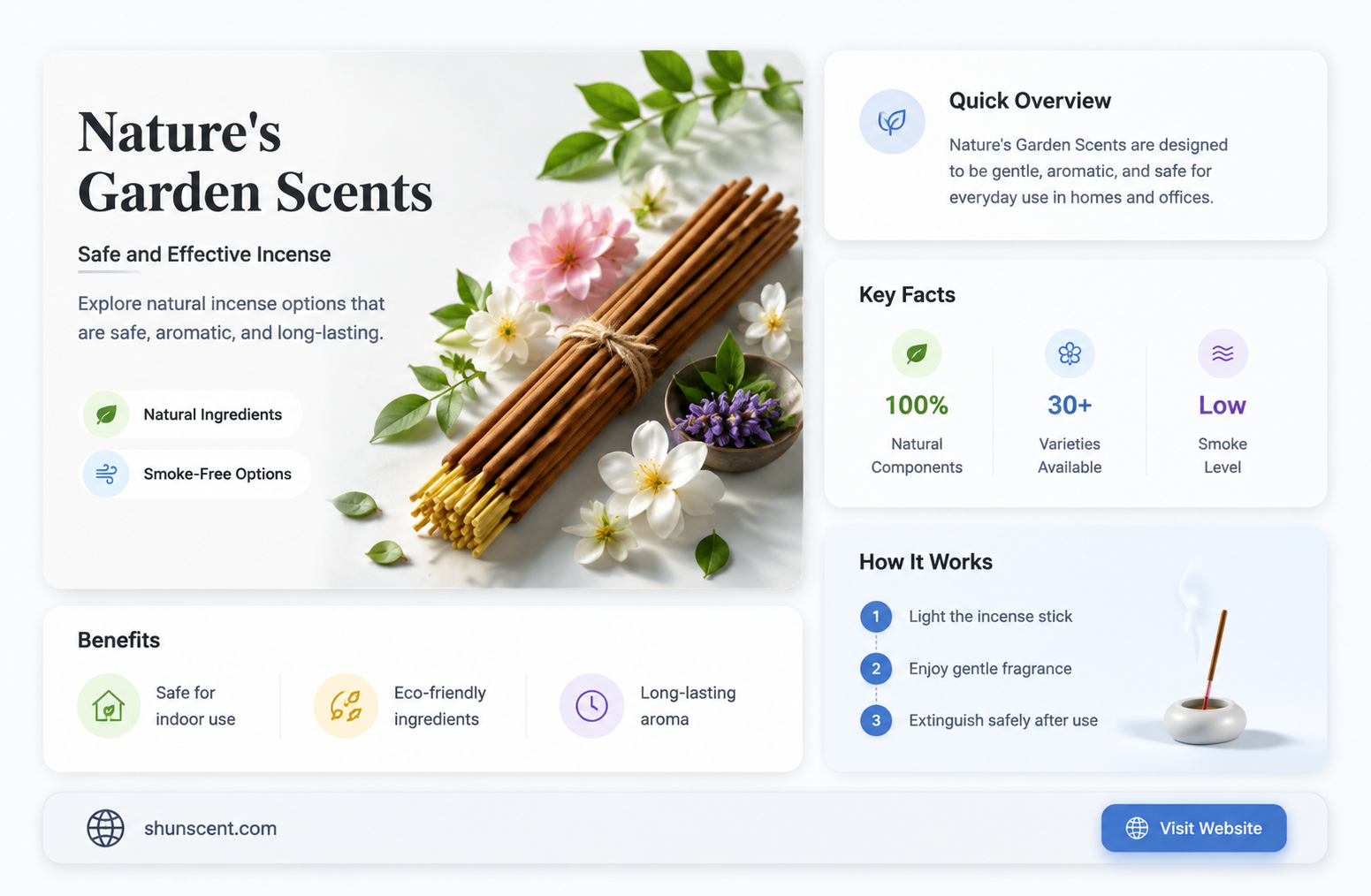 are natures garden scents ok to use for insence stick