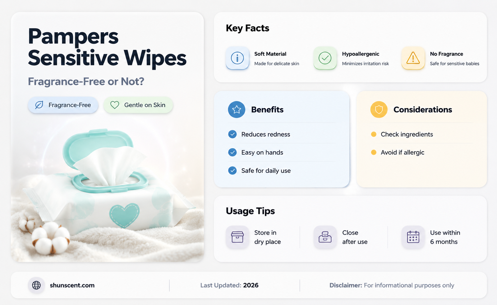 are pampers sensitive wipes fragrance free