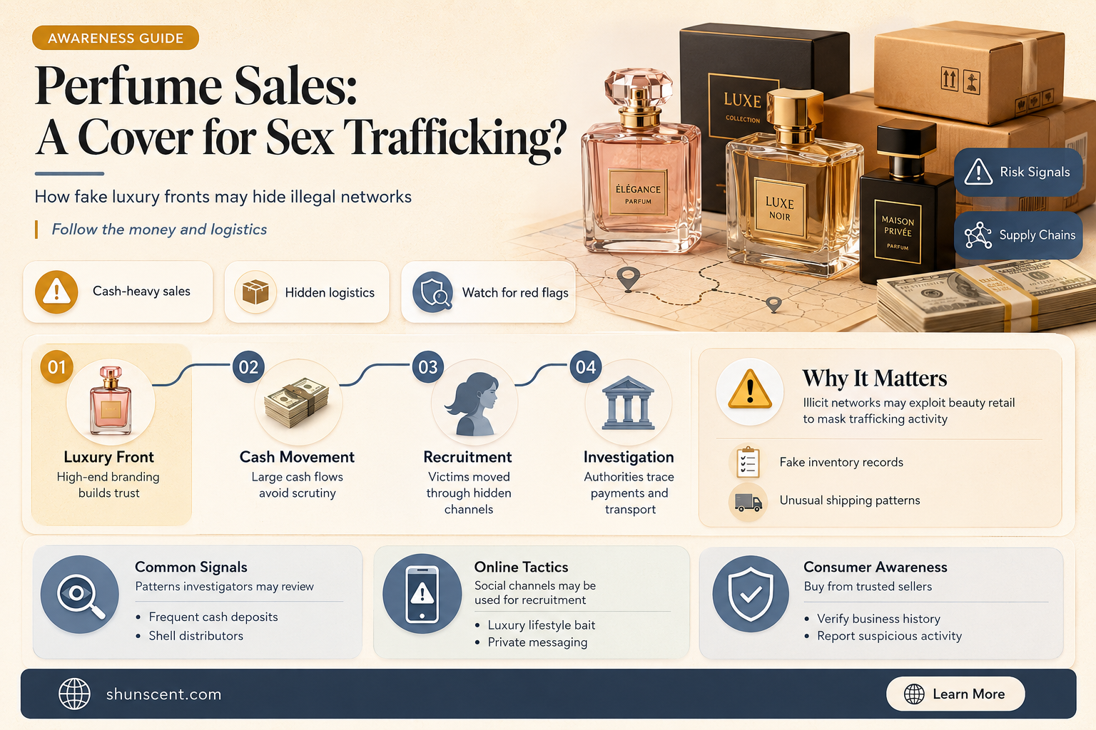 are people selling perfumes working for sex traffakers