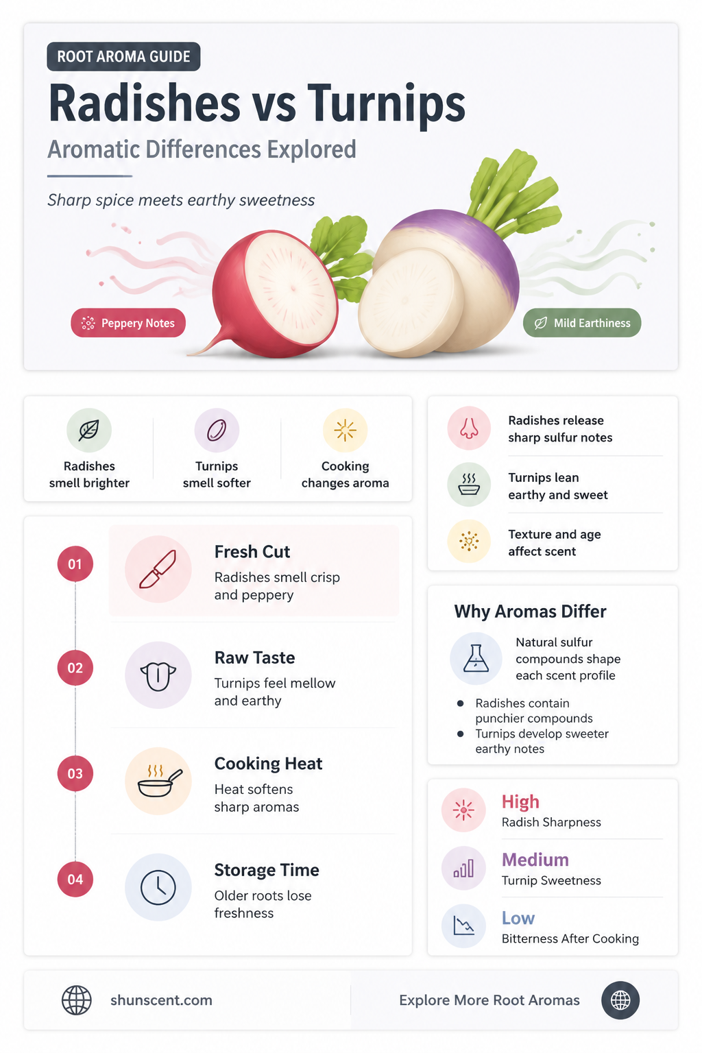 are radishes and turnips the same aromas