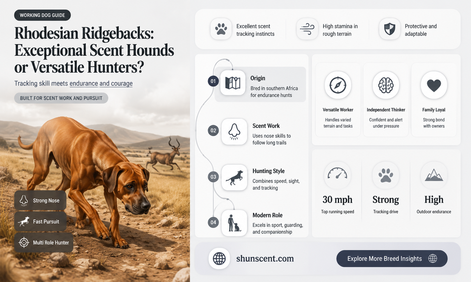 are rhodesian ridgebacks good scent hounds