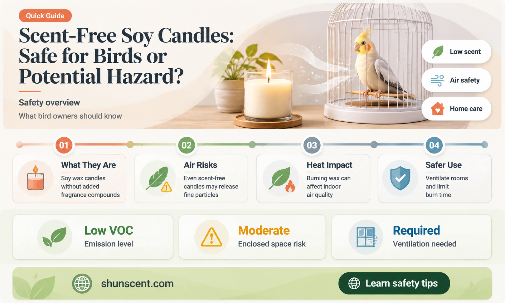 are scent free soy candles safe around birds