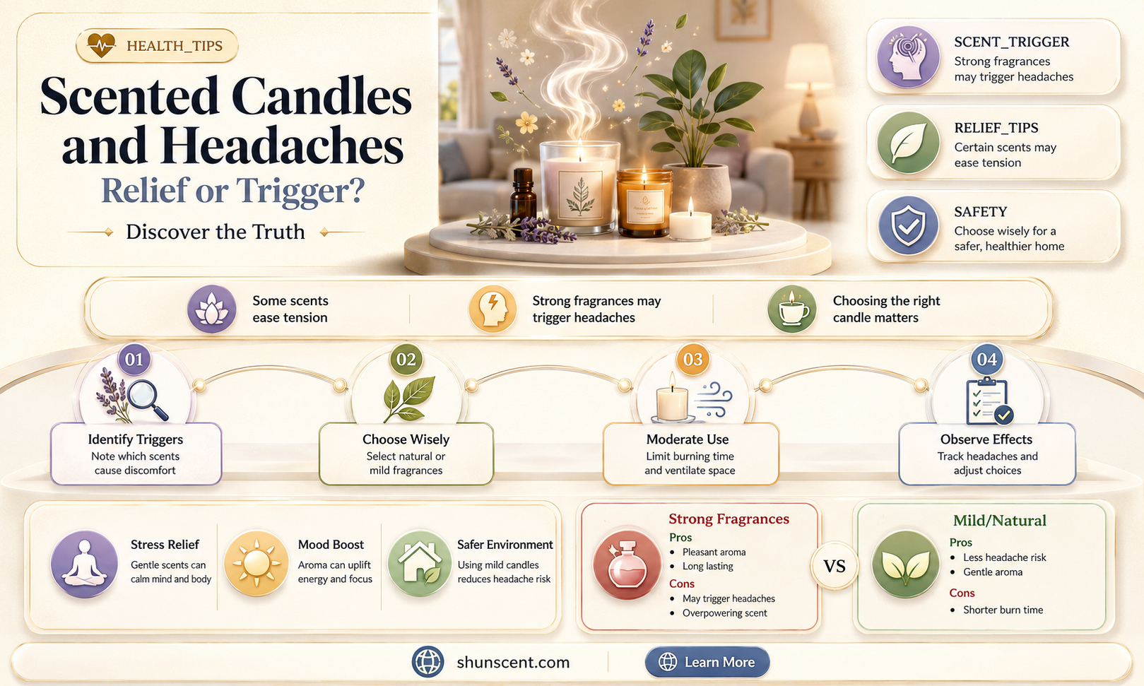 are scented candles good for headache