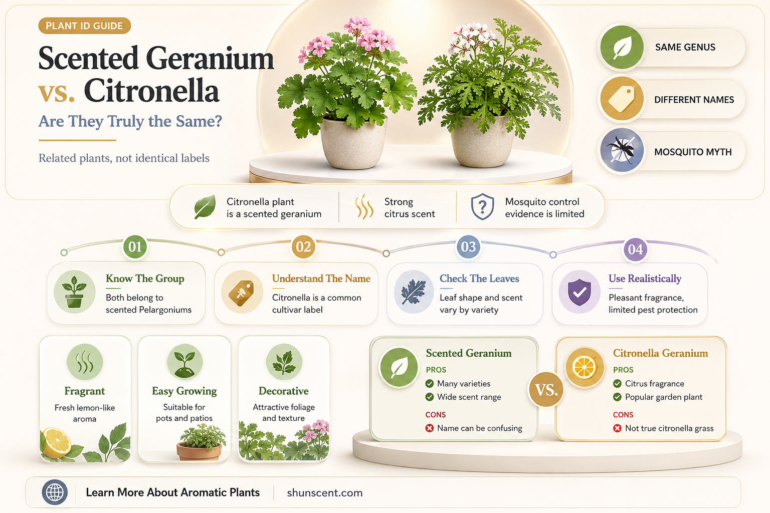are scented geranium and citronella plants same