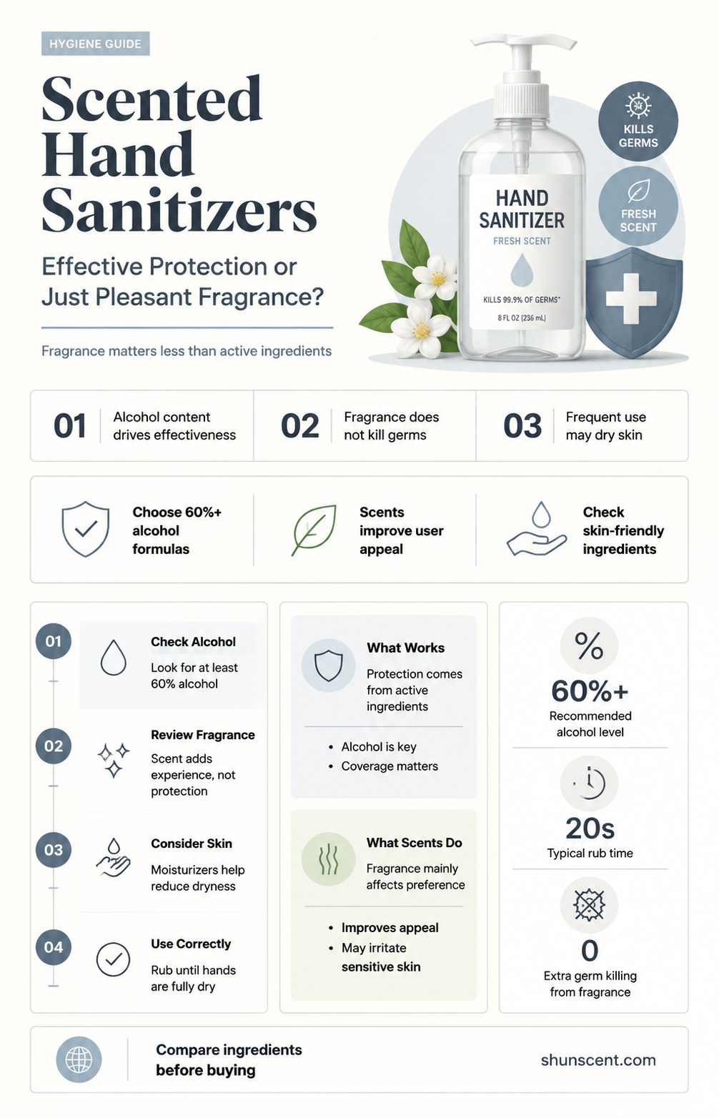 are scented hand sanitizers effective