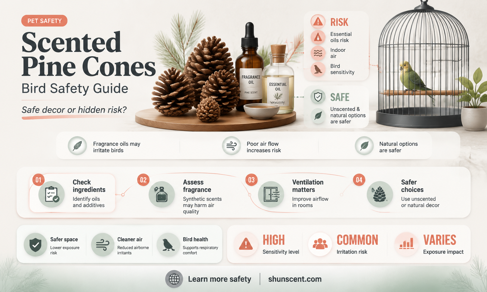 are scented pine cones bad for birds
