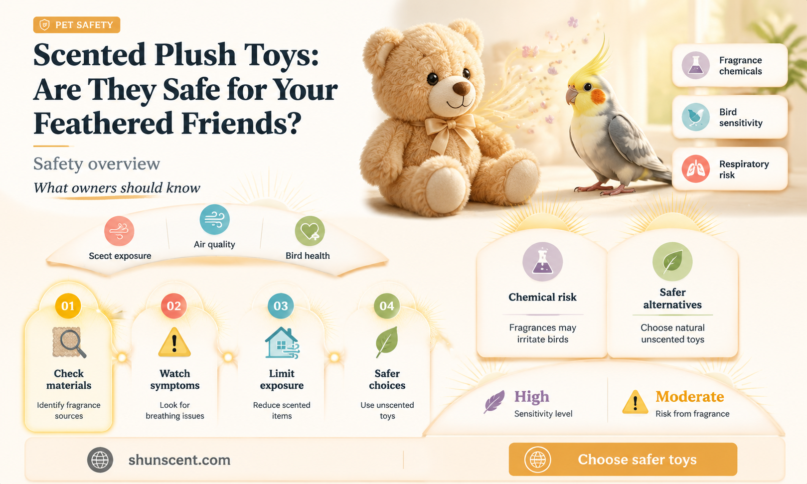 are scented plush toys safe for birds