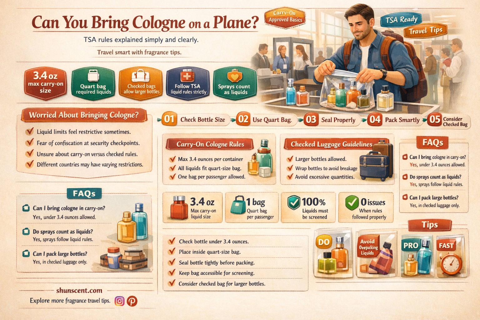 am i allowed to pack cologne on a plane