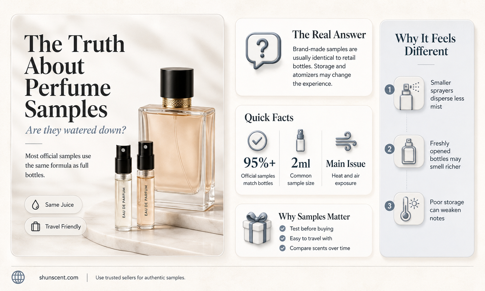 are perfume samples watered down