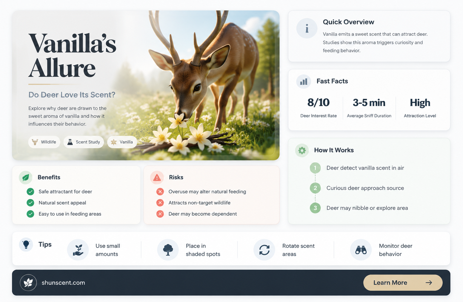 are deer attracted to the scent of vanilla