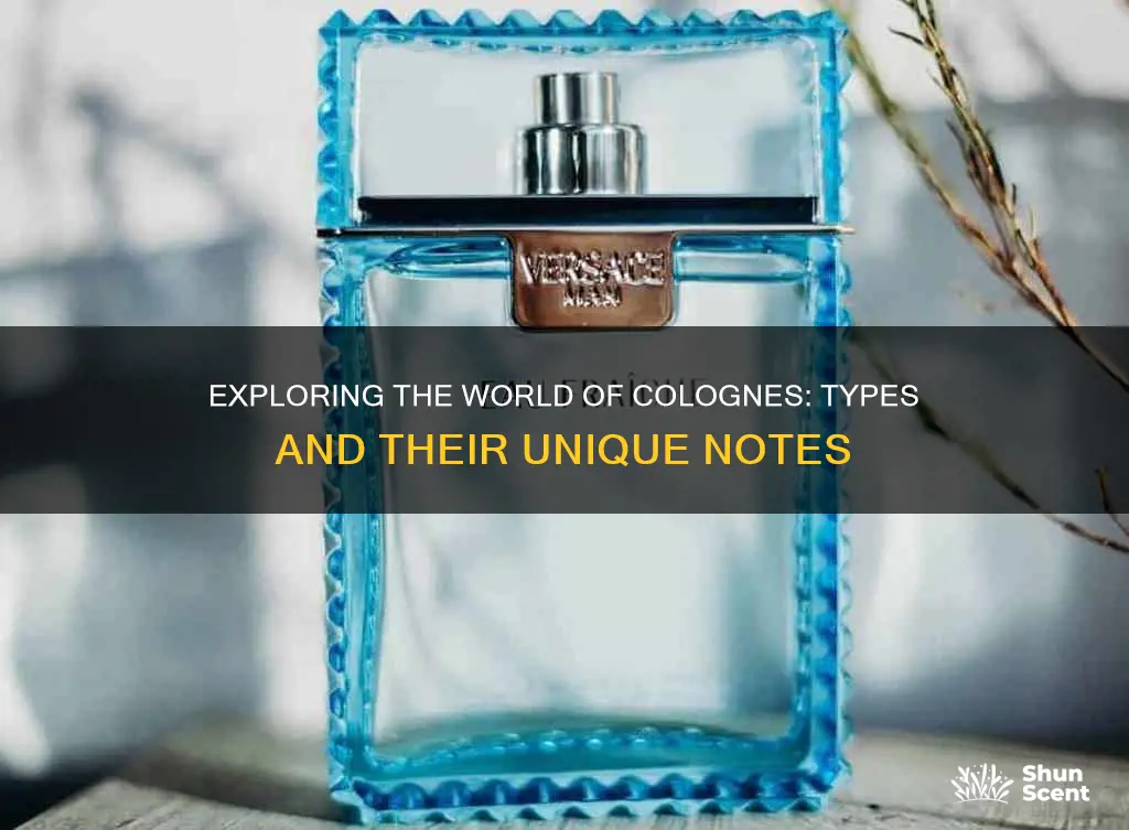 what are the different cologne types