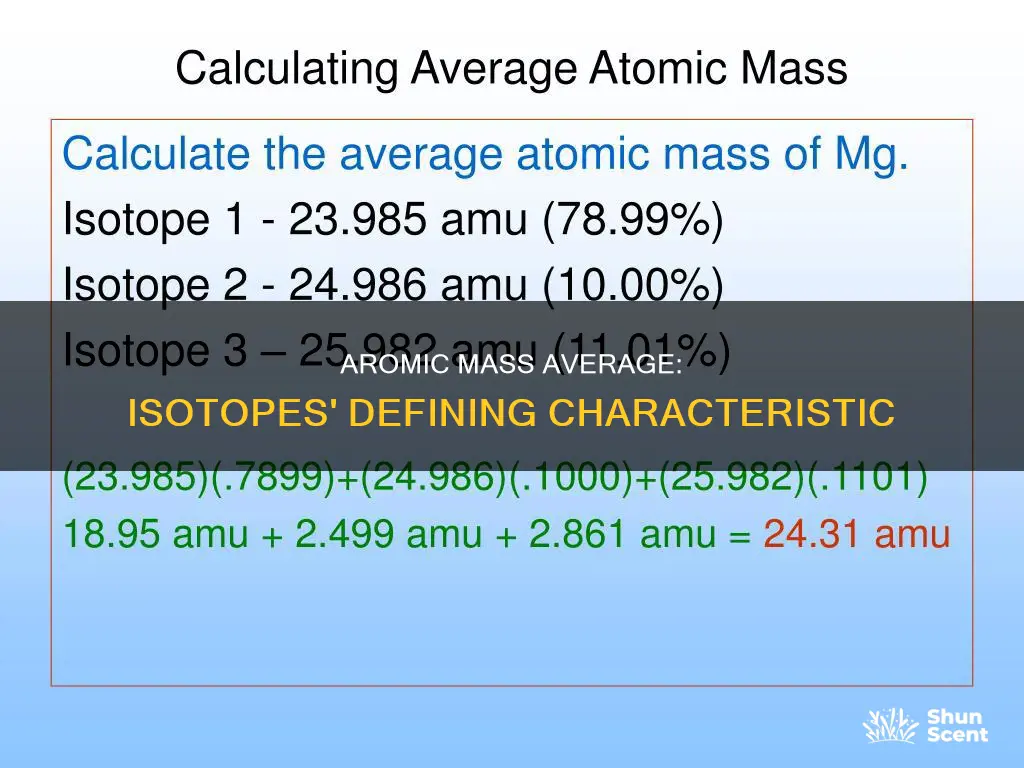 what deoes avergae aromic mass have to do with isotopes